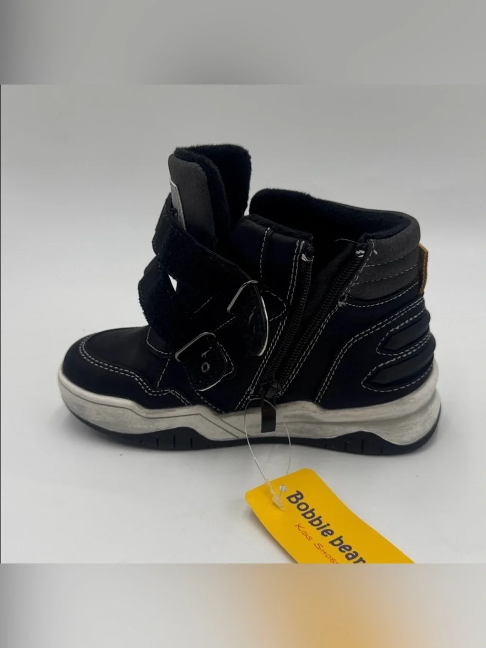 NWT Bobbie Bear Boys' High-Top Sneakers Black/ Gray Size EU 27 Kids